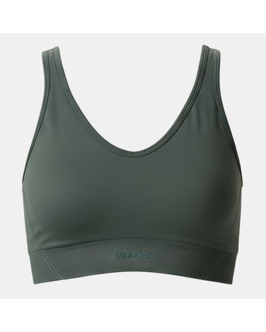 Usa Pro Gray Scoop Back Low Impact Sports Bra