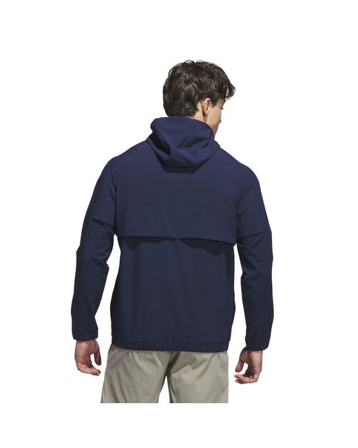 Adidas Blue Go To Full-Zip Windbreaker Thermal Performance Golf Jacket for men