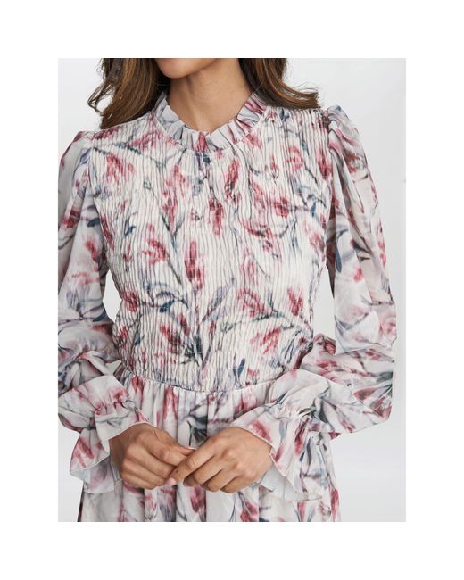 Gina Bacconi Multicolor Thea Sheered Long Sleeve Dress