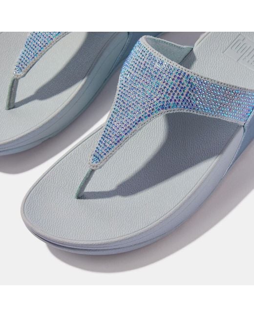 Fitflop Blue Lulu Crystal Toe-Post Sandals