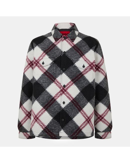 HUGO Brown Enalu Tailored Fit Overshirt for men