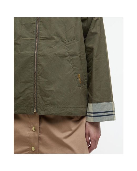Barbour Green Catlin Showerproof Cotton Long Sleeve Rain Anorak