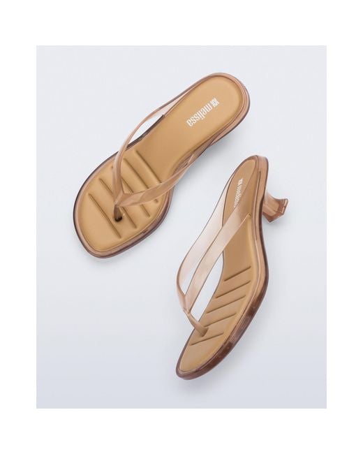 Melissa White Thong Kitten Heel Sandal
