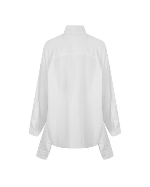 Balenciaga White Long-Sleeve Plain Shirt