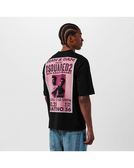 DSquared² Black Loose Fit Oversized T-Shirt for men