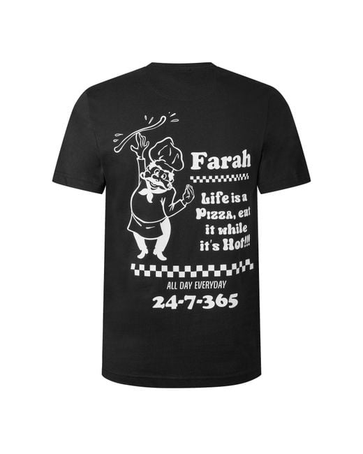 Farah Black Brent Graph T-Shirt for men