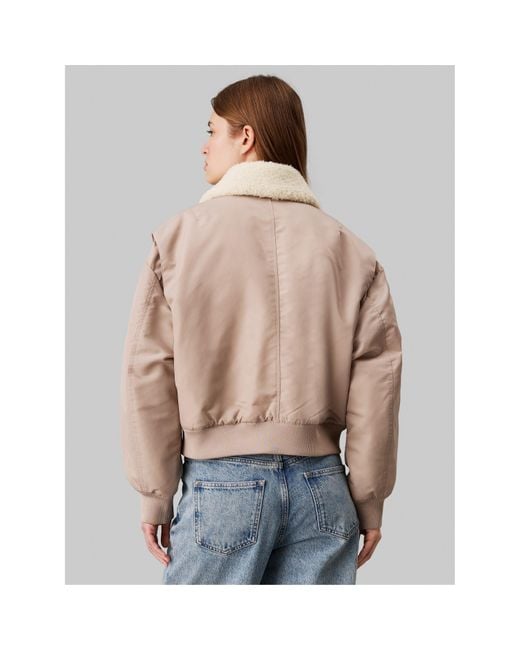 Calvin Klein Brown Satin Aviator