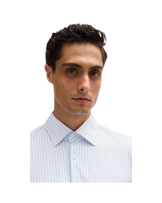 Boss Blue P Hank Kent Long Sleeve Oxford Shirt for men
