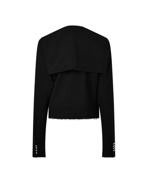 Off-White c/o Virgil Abloh Black Cropped Viscose Long Sleeve Field Jacket