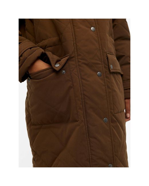 Object Brown Katie Water Resistant Long Sleeve Short Puffer Jacket