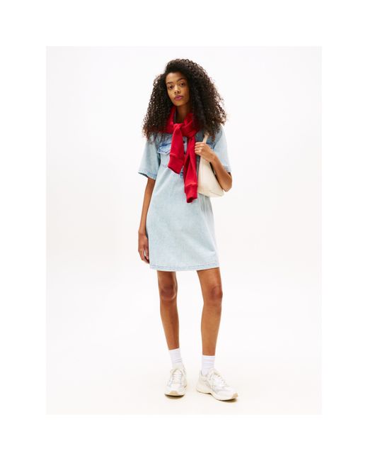 Tommy Hilfiger Blue Tj Denim A-Line Dress