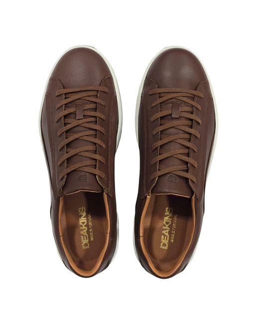 Deakins Brown Gilmore Leather Lace Up Cloudfoam Low-Top Trainers for men