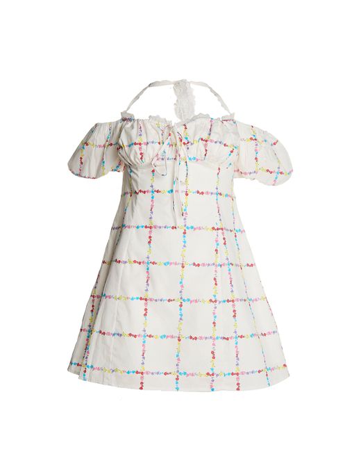 Collective The Label White Picnic Floral A-Line Mini-Dress
