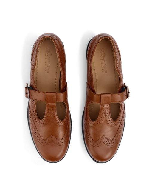 Hotter Brown Lumen Standard Fit T-Bar Shoes