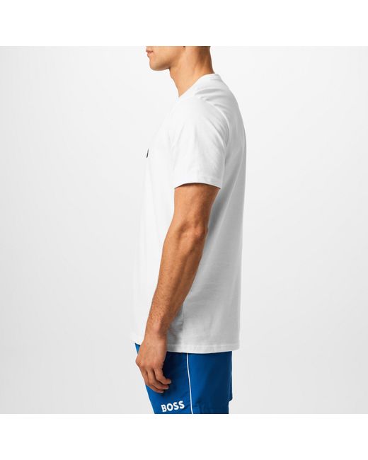 Boss White Bodywear Short Sleeve T-Shirt With Logo Print Detail for men