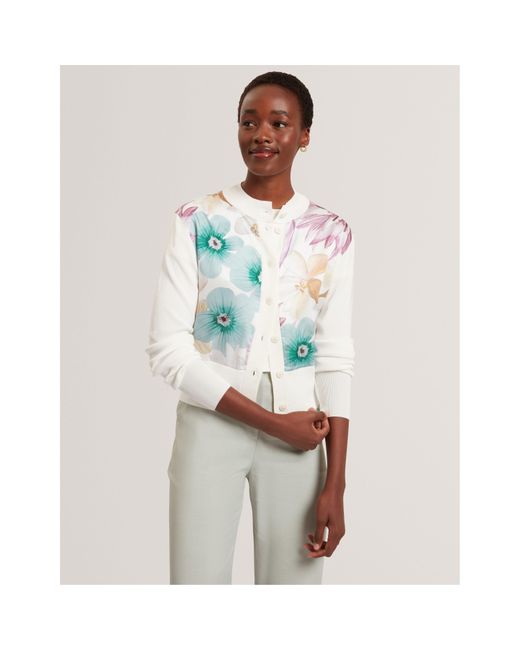 Ted Baker White Woven Cardigan