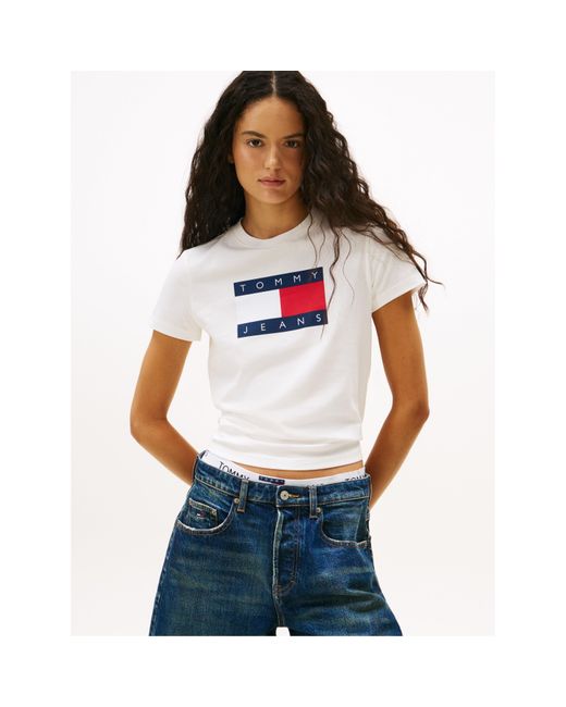 Tommy Hilfiger White Tj Badge Rib Regular Fit T-Shirt