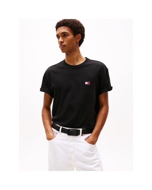 Tommy Hilfiger Black Classic Tommy Small Badge T Shirt for men