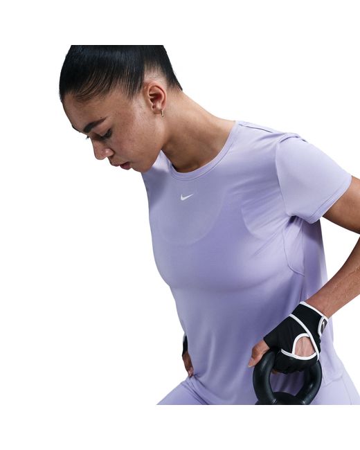 Nike Purple Dri-Fit One Standard Fit Short-Sleeve Top