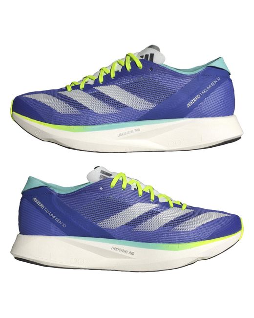 Adidas Blue Adizero Takumi Sen 10 Running Shoes