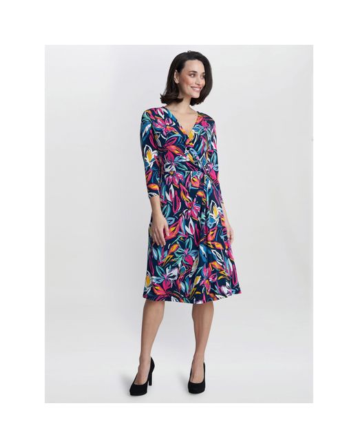 Gina Bacconi Blue Carmel Jersey Wrap Dress