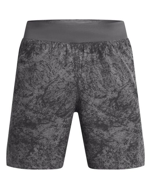 Under Armour Gray Launch Pro Printed Performance Running Shorts for men