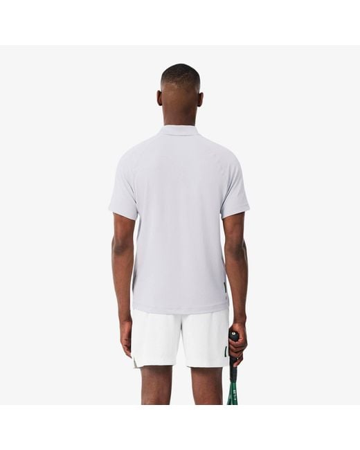 Lacoste White Short Sleeve Performance Polo Shirt for men