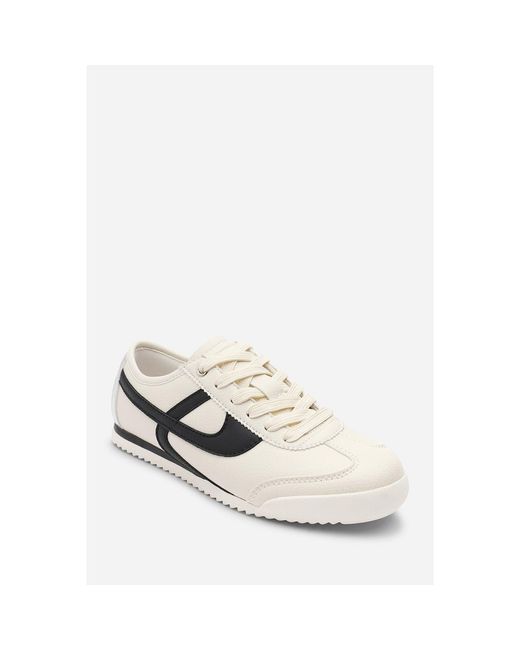 Where's That From Blue Court Lace Up Trainer With Stripe Detail