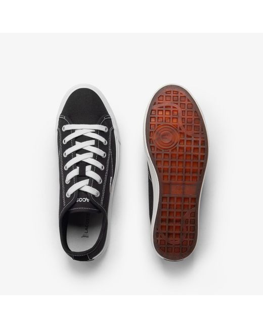 Lacoste Black Backcourt Canvas Low Trainers Size 7.5 for men