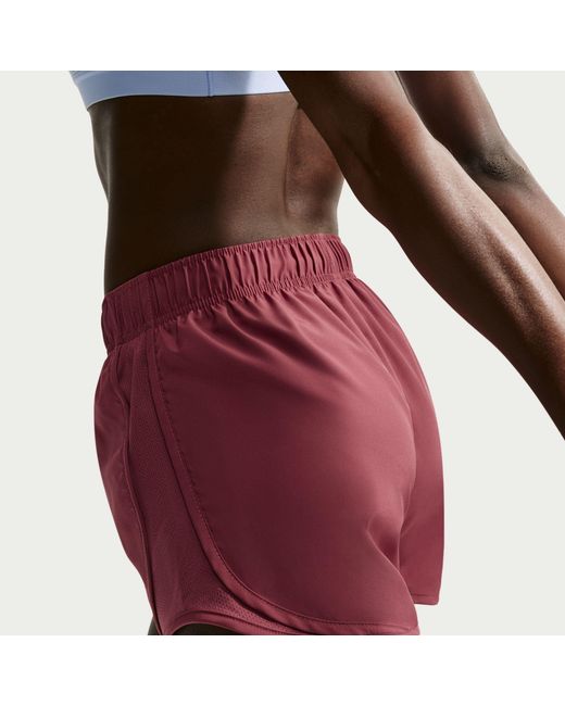 Nike Purple Tempo Dri-Fit Mid-Rise Brief-Lined Running Shorts