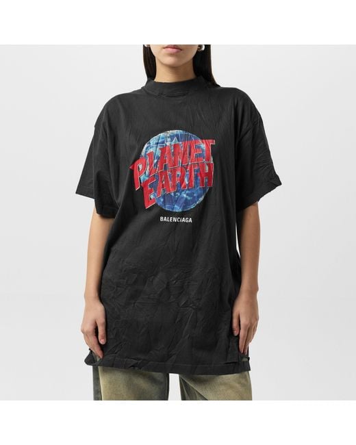 Balenciaga Black Planet Earth T-Shirt