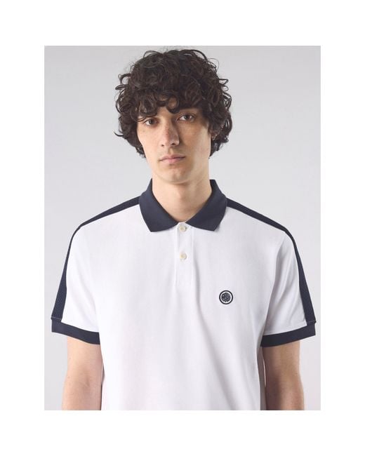 Pretty Green White Pg Denton Short-Sleeve Polo Shirt for men
