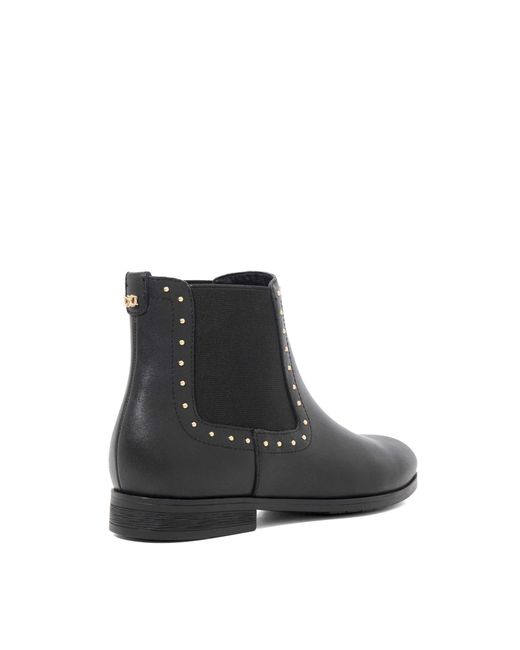 Dune Black Flat Ankle Boots