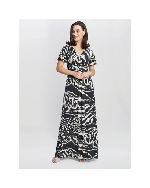 Gina Bacconi Blue Geraldine Jersey Maxi Dress