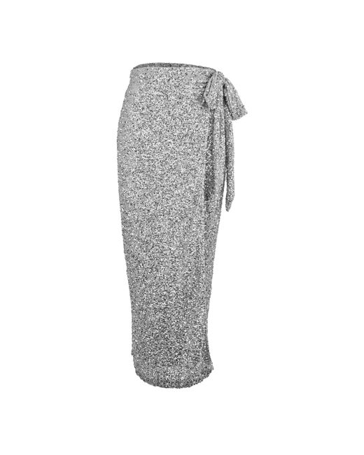 Never Fully Dressed Natural Jaspre Sequin Midi Skirt