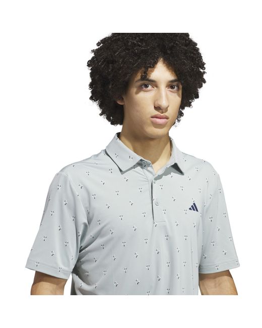 Adidas Blue Short Sleeve Performance Polo Shirt for men