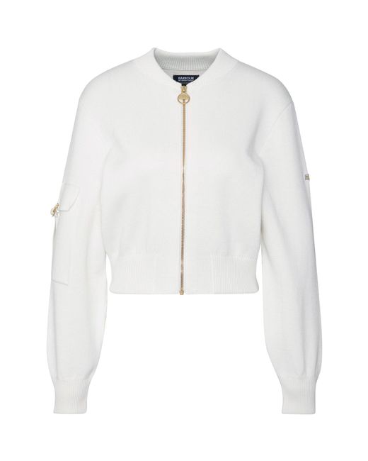 Barbour White Priya Bomber Jacket