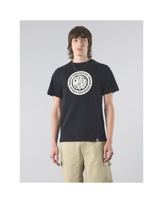 Pretty Green Black Pg Tour Logo Regular Fit T-Shirt for men