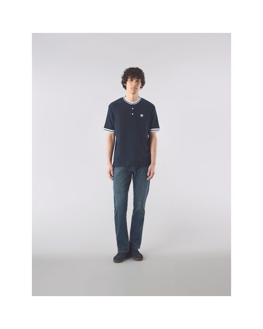 Pretty Green Blue Pg Cressa Grandad Regular Fit T-Shirt for men