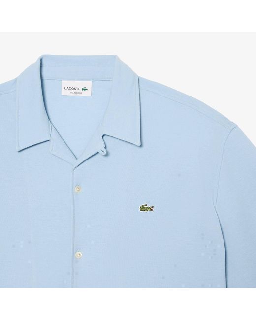 Lacoste Blue Short Sleeve Plain Shirt for men
