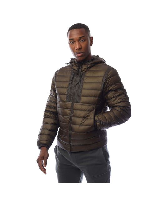 C P Company Brown D.D. Shell Goggle Down Jacket for men