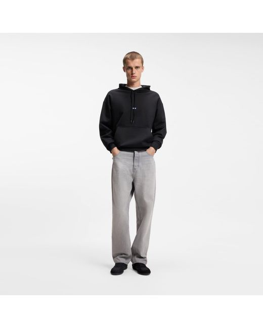 HUGO Black Logo Label Hoodie for men