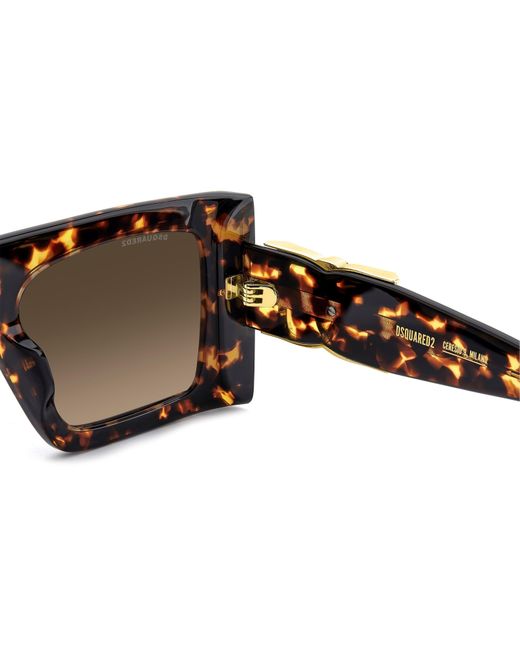 DSquared² Black Rec Flat Top Sunglasses