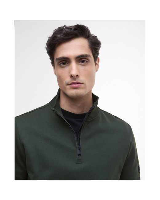 Barbour Green Ilford Interlock Half-Zip Sweatshirt for men