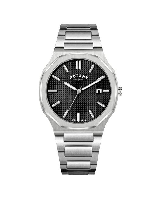 Rotary Metallic Heritage Octagonal Ss Bracelet Watch for men