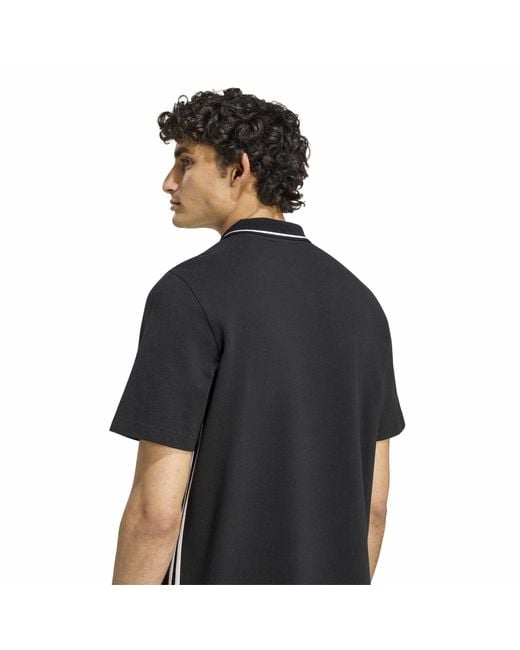 Adidas Blue Essentials Cotton 3-Stripes Polo Shirt for men