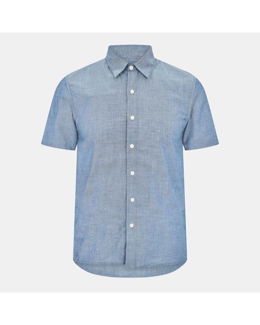 Peter Werth Blue Short Sleeve Plain Shirt for men