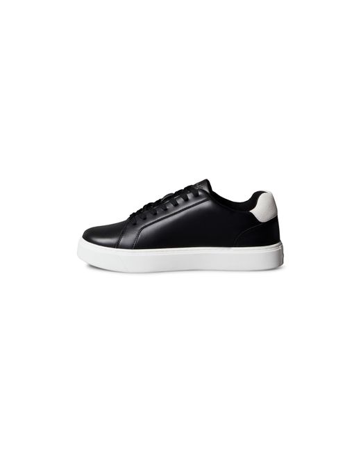 Calvin Klein Black Leather Classic Cup Low-Top Trainers for men
