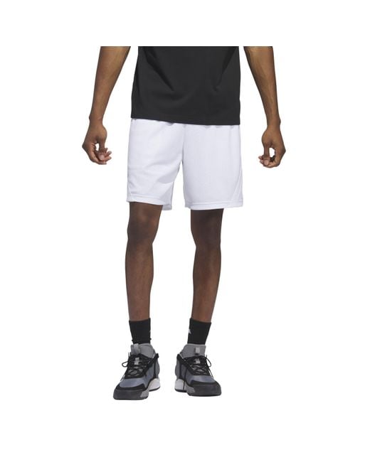Adidas White Select Mesh S Basketball Shorts for men