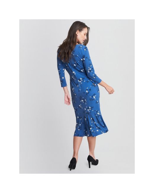 Gina Bacconi Blue Betty Jersey Dress With Trim
